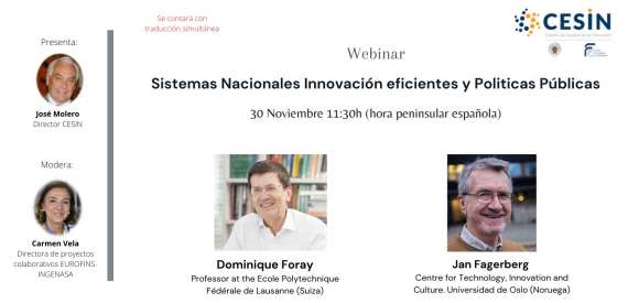 El 30 de Noviembre de 2021 se llevó a cabo el webinar "Sistemas Nacionales de Innovación eficientes y Políticas Públicas"